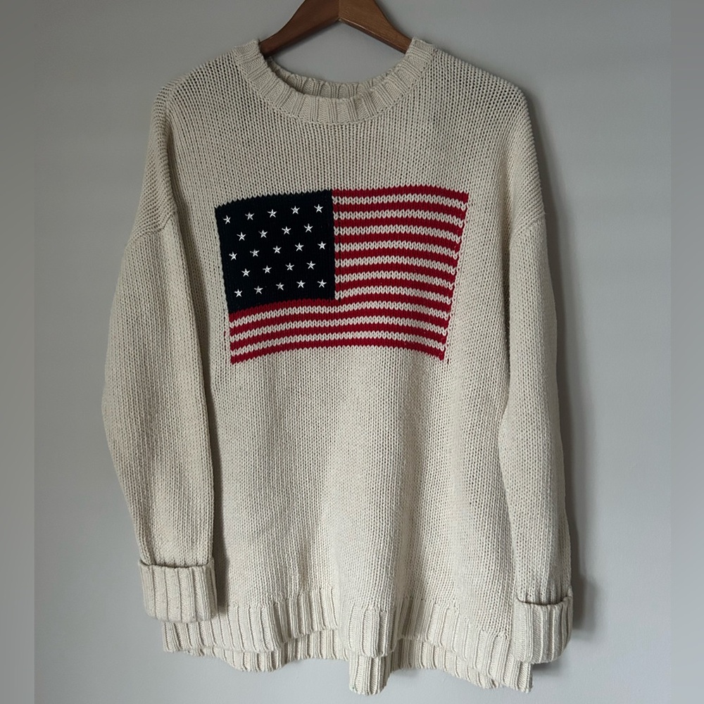 MUMU American flag sweater women’s Size M Medium. Like new